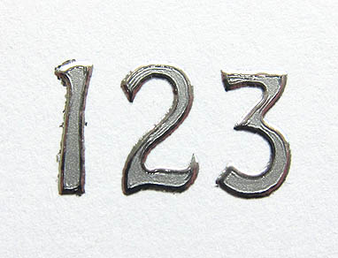 Sticker Zahlen (je20x) silber
